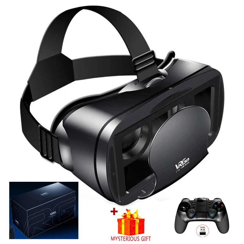 3D VR Headset Smart Virtual Reality Glasses Helmet for Smartphones Phone Lenses with Controllers Headphones 7 Inches Binoculars