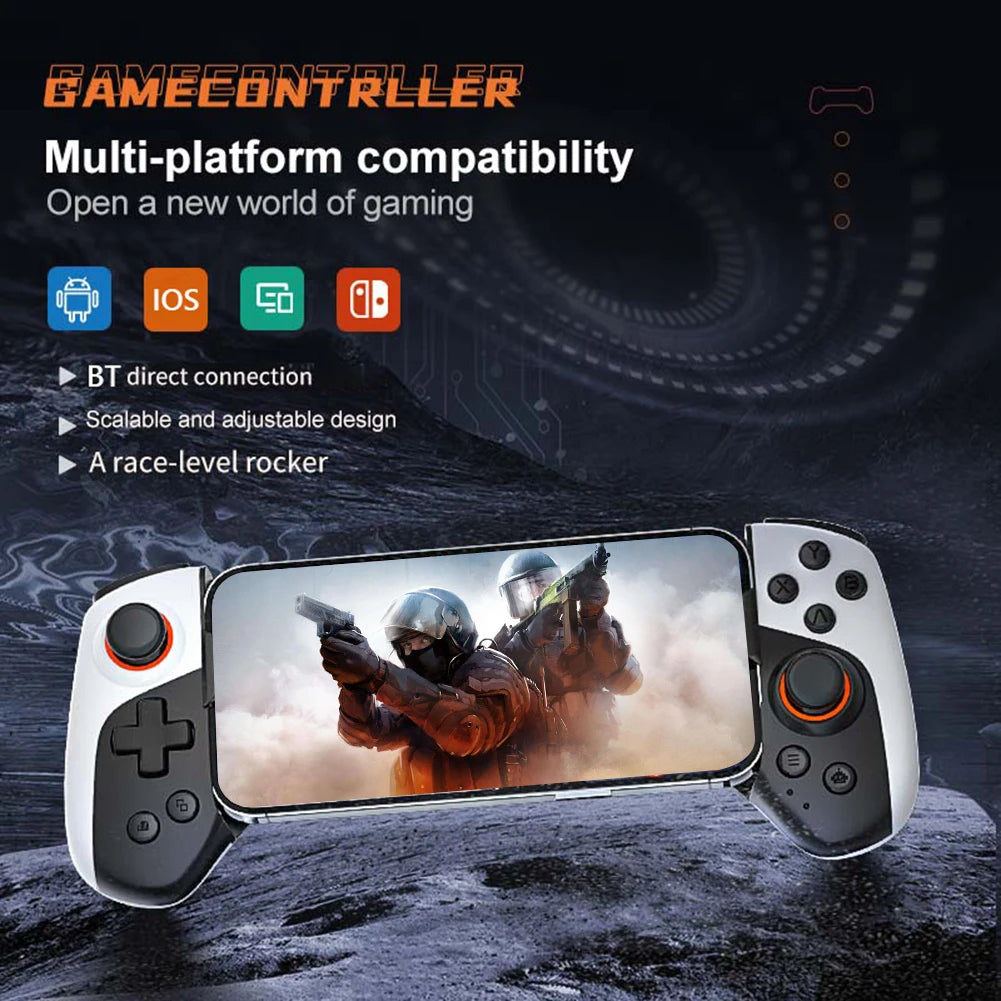 JK03 Telescopic Gamepad Wireless Mobile Gaming Controller Bluetooth-Compatible5.3 Phone Game Joystick For IOS/Switch/Android/PC