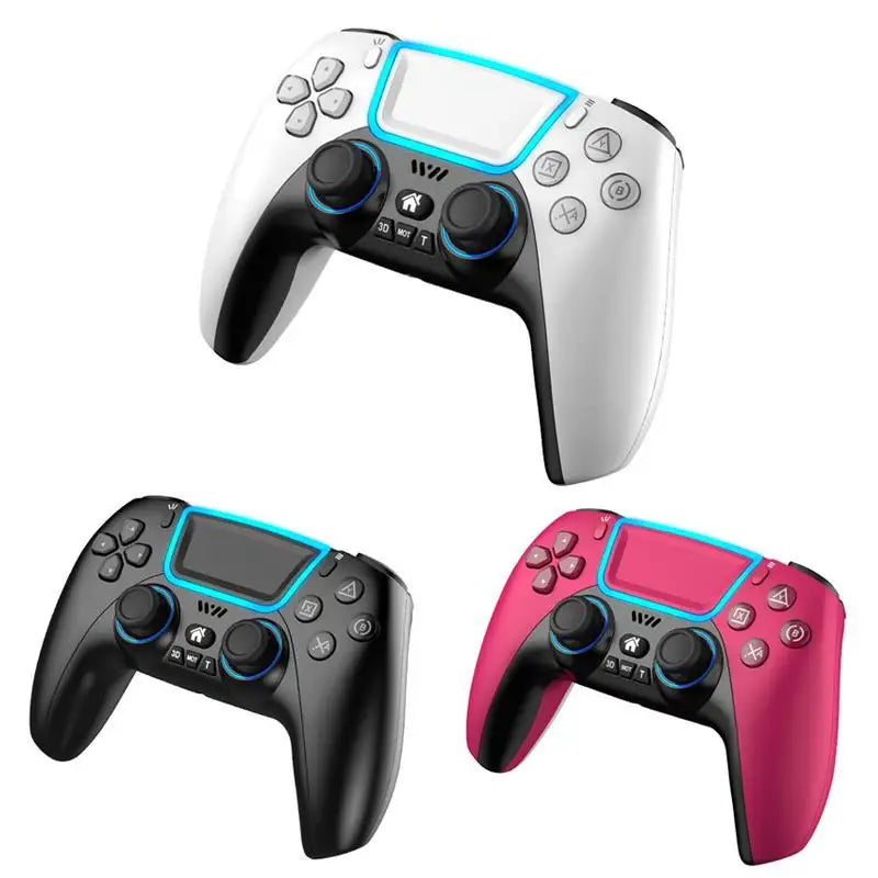 US/EU Wireless BT Game Controller Gamepad con RGB Light Touchpad Back Key Support 3D Joystick for PS3 PS5 PS4 Android Switch PC