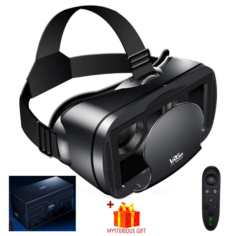 3D VR Headset Smart Virtual Reality Glasses Helmet for Smartphones Phone Lenses with Controllers Headphones 7 Inches Binoculars