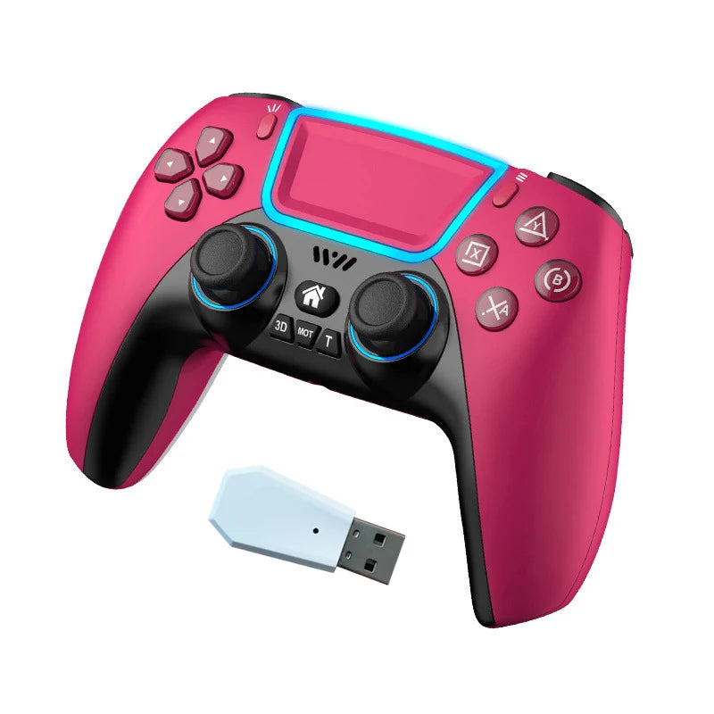 US/EU Wireless BT Game Controller Gamepad con RGB Light Touchpad Back Key Support 3D Joystick for PS3 PS5 PS4 Android Switch PC