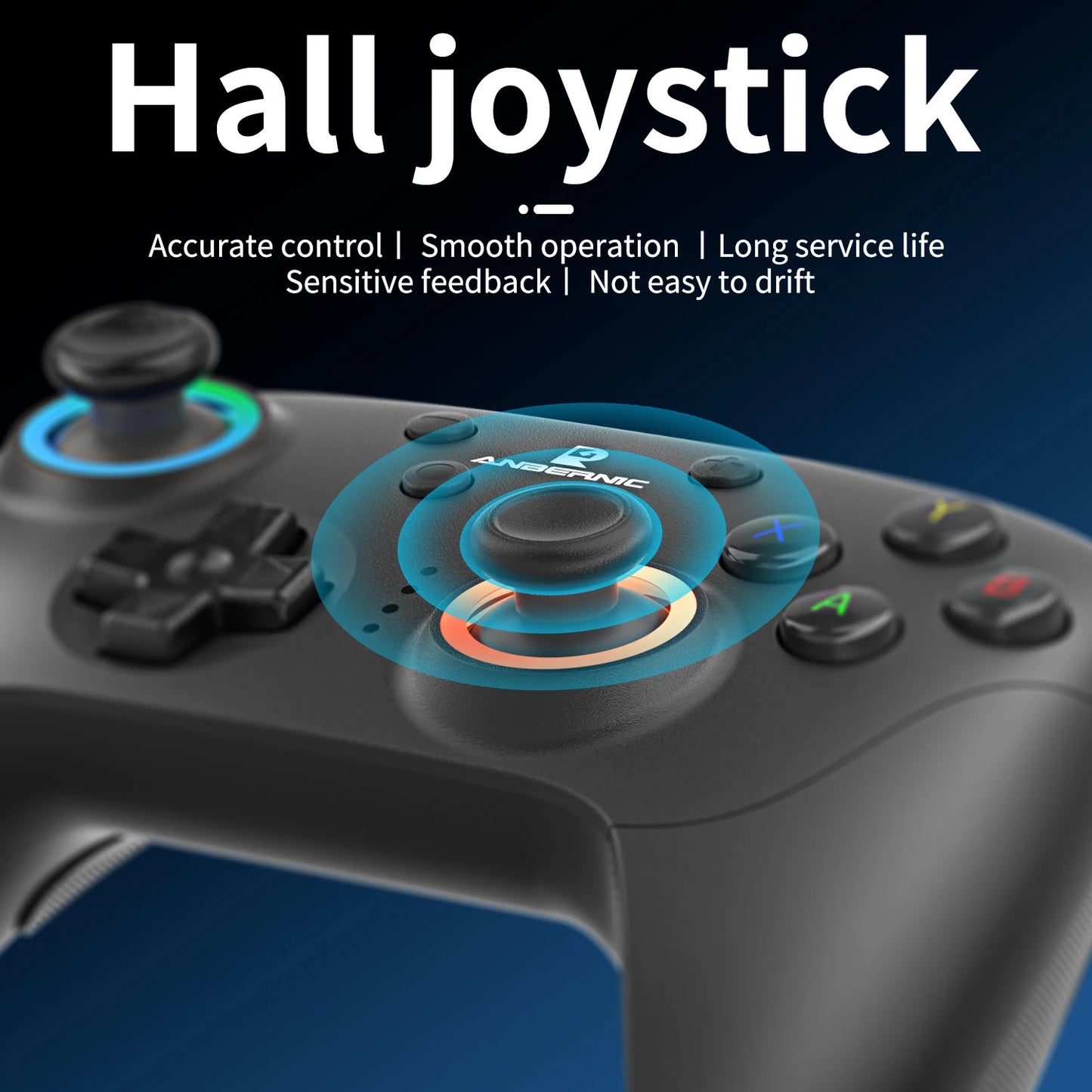 ANBERNIC RG P01 Gamepad Wireless Gaming Controller Hall Trigger Joystick Macro Key RGB Breathing Light For Switch PC Android IOS