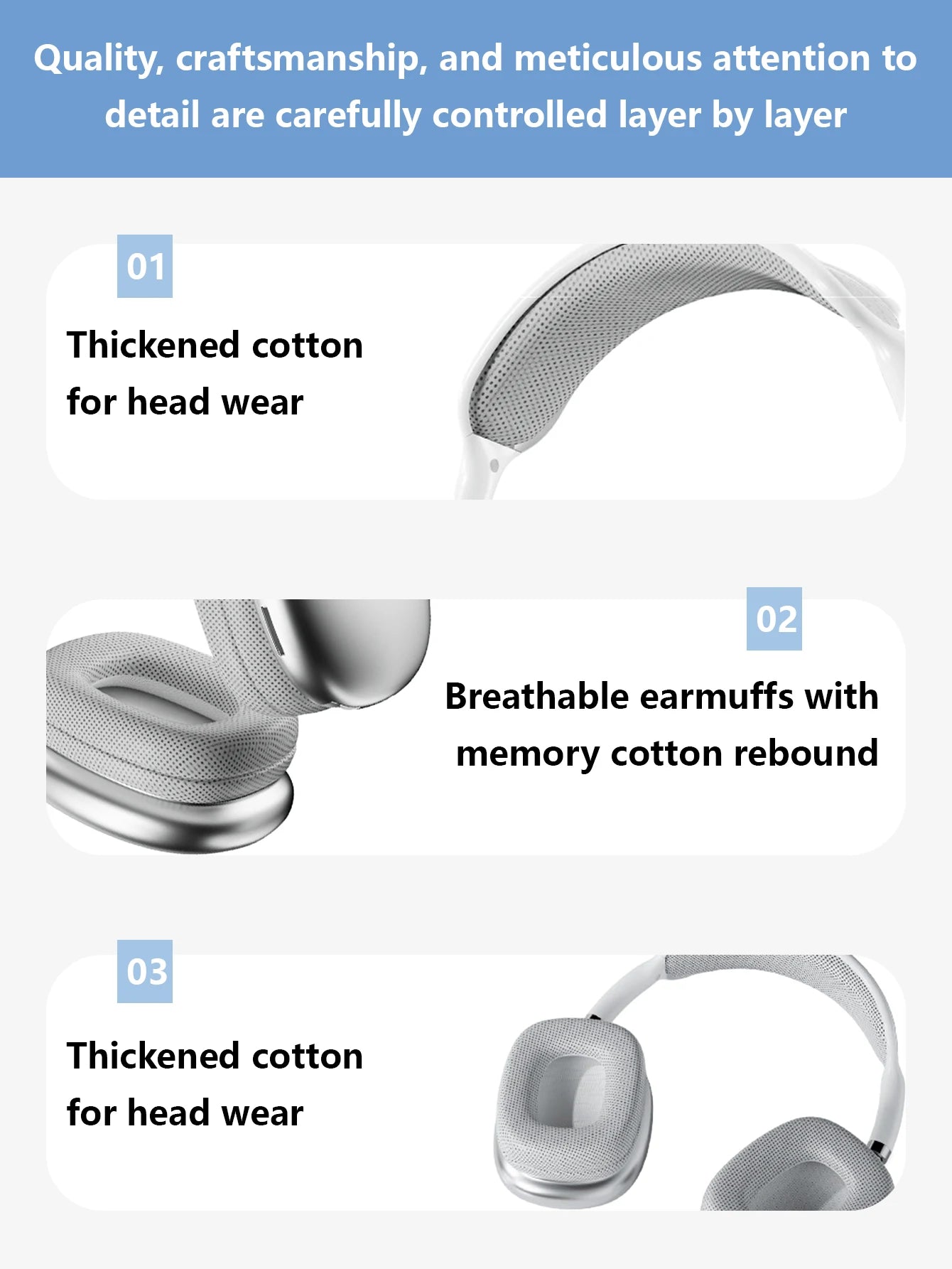 Over-ear Bluetooth headphones, with rich sound quality, no noticeable delay, comfortable and pleasant to the ear