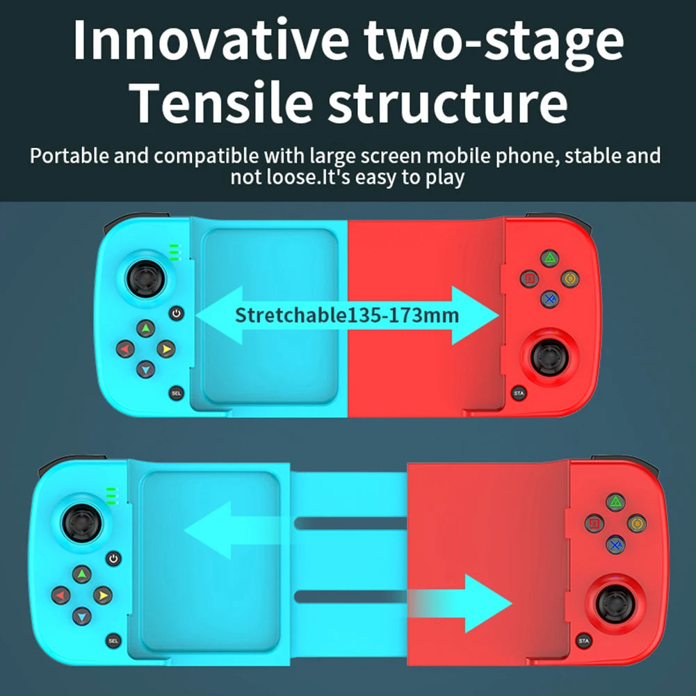 D3 Game Controller Bluetooth 5.0 Retractable Gamepad Phone Controller with 3D Joystick for iOS Android PS4 for NS Switch Gaming
