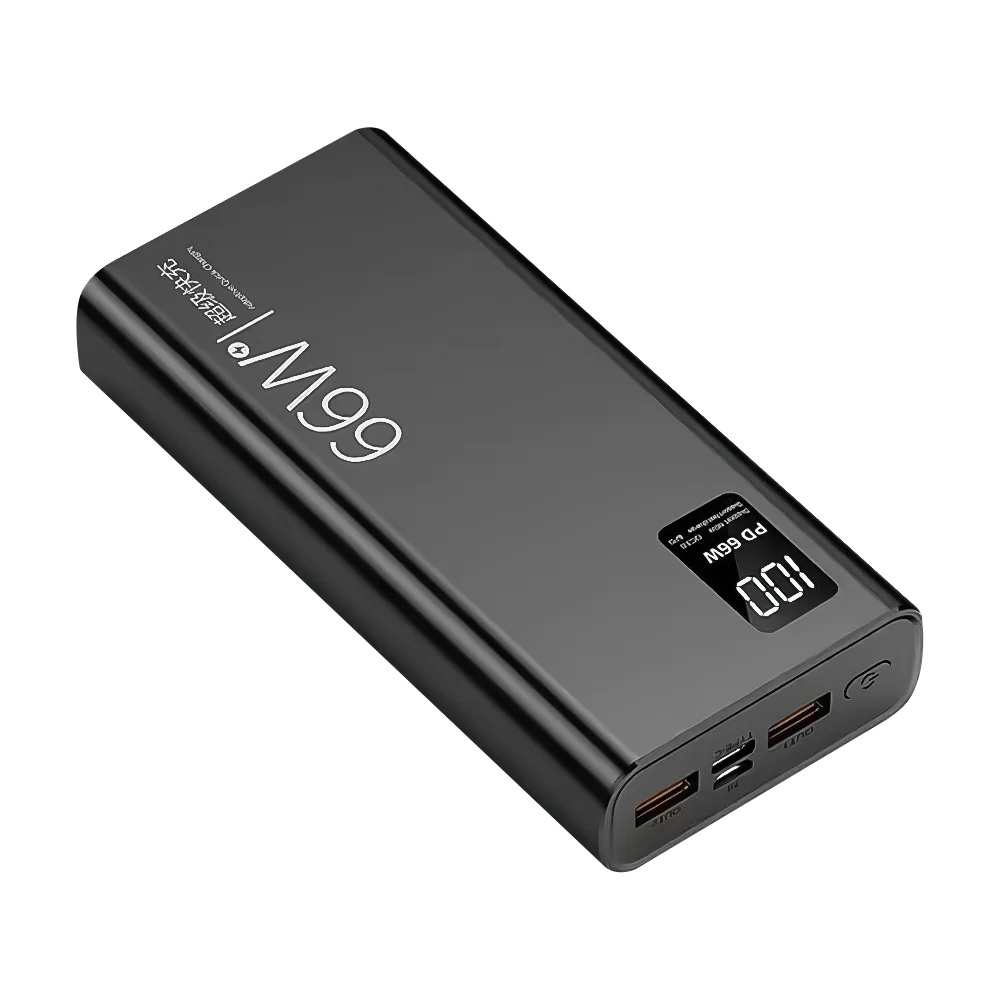 20000mAh Power Bank 66W Super Fast Charging For 20W  Built-in 4 Cables Portable Digital Powerbank External Battery