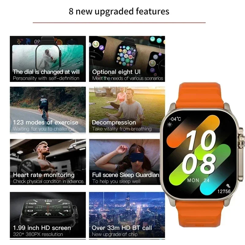 New Watch T900 Ultr 2 Smart Watch Men 49mm NFC Women GPS Track Bluetooth Call BT Music Games Wireless Charging Smartwatch