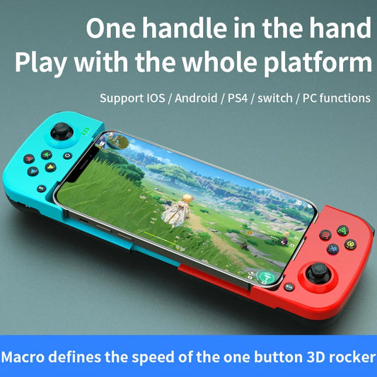 D3 Game Controller Bluetooth 5.0 Retractable Gamepad Phone Controller with 3D Joystick for iOS Android PS4 for NS Switch Gaming